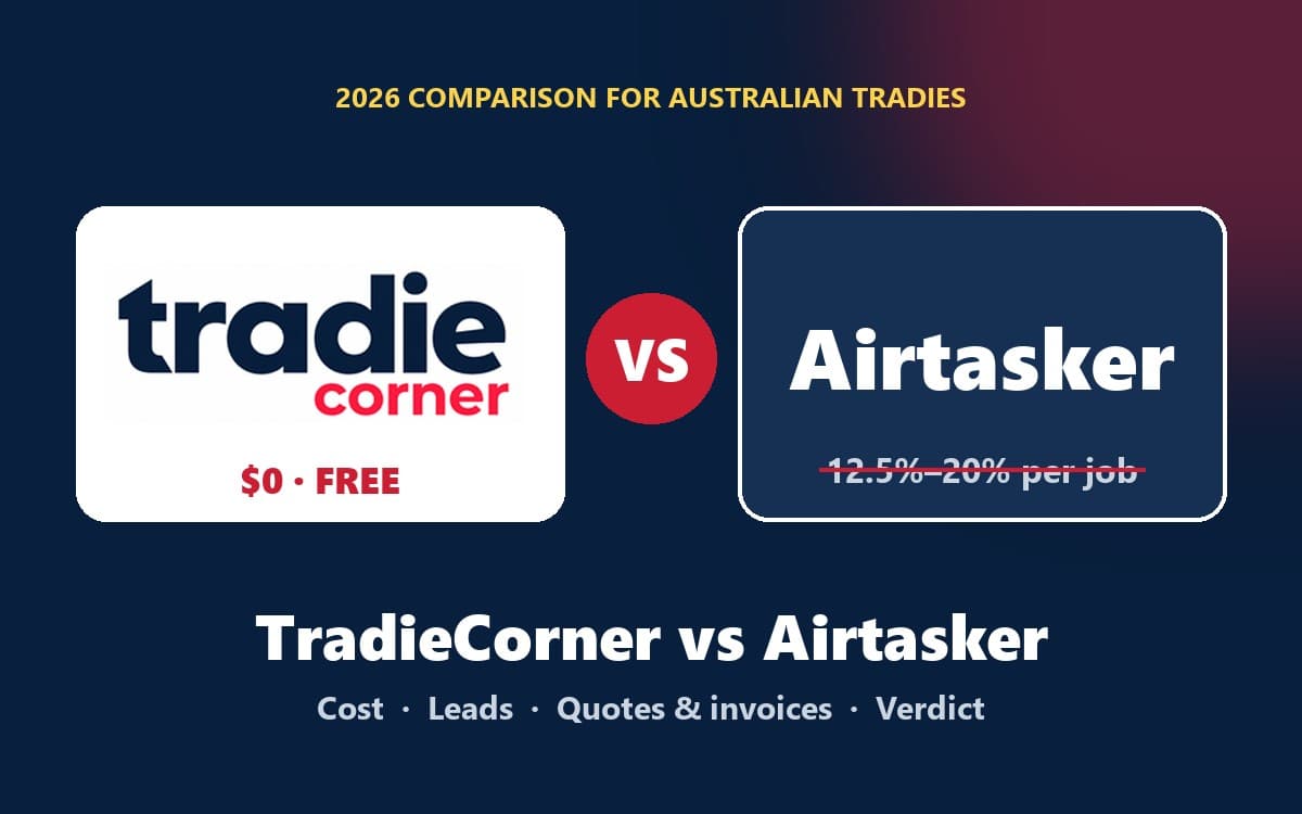 TradieCorner vs Airtasker (2026): Fees, Leads and Tools for Tradies — TradieCorner blog